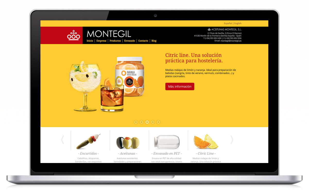 Diseño de branding, packaging y web Montegil